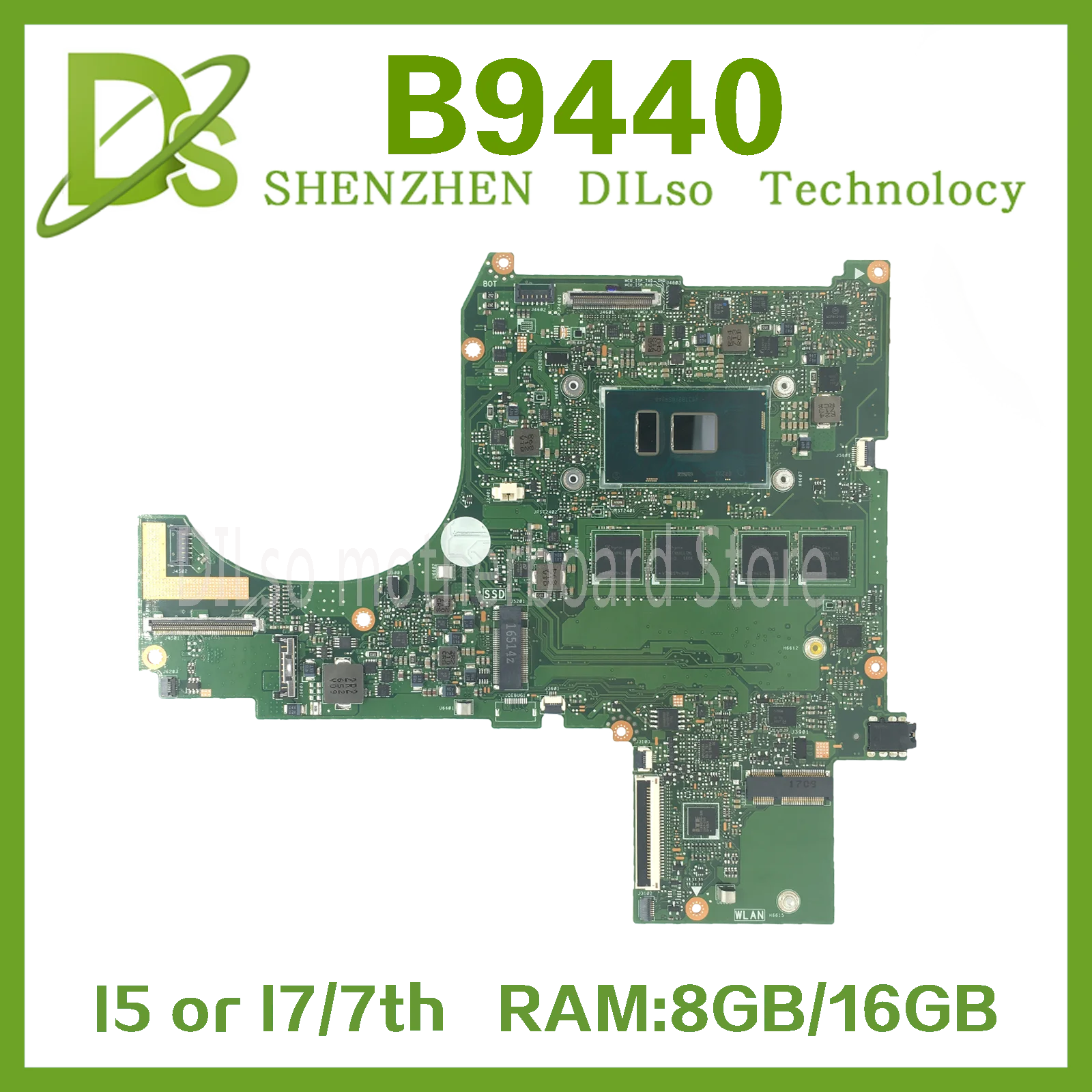 

Материнская плата KEFU B9440UA Laotop для ASUS ExpertBook B9440 B9440U, системная плата со стандартным процессором I7-7500U, 8 Гб 16 Гб ОЗУ, тест 100%