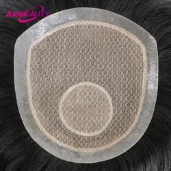 Silk Base Men's Capillary Prosthesis Swiss Lace PU Base Man Toupee 100% Remy Human Hair Wigs Straight Hair System Natural Hair