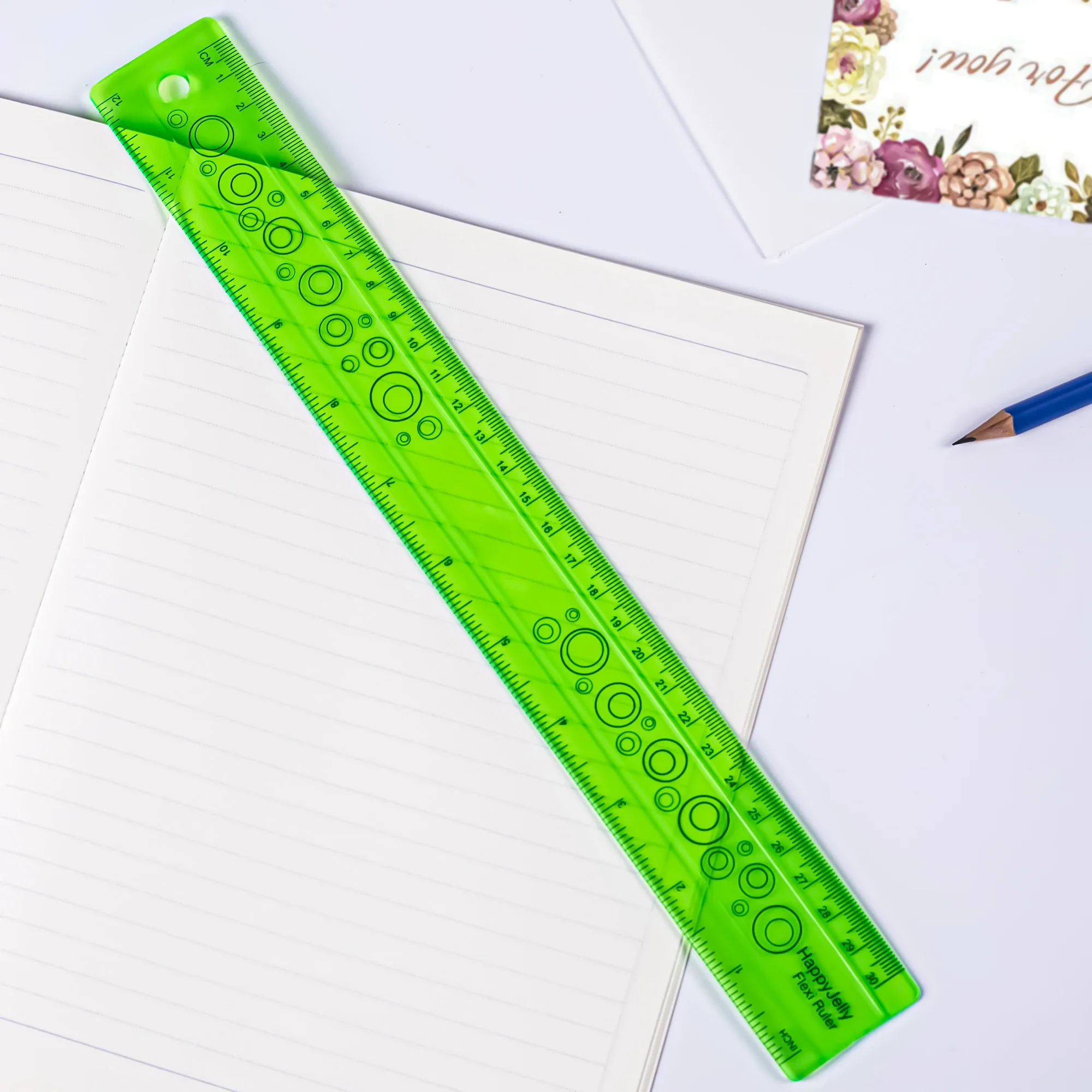녹색/보라색 부드러운 직선 눈금자 15/30cm 유연한 학생 문구 학교 사무용품 플라스틱 드로잉 액세서리 Rulersz6
