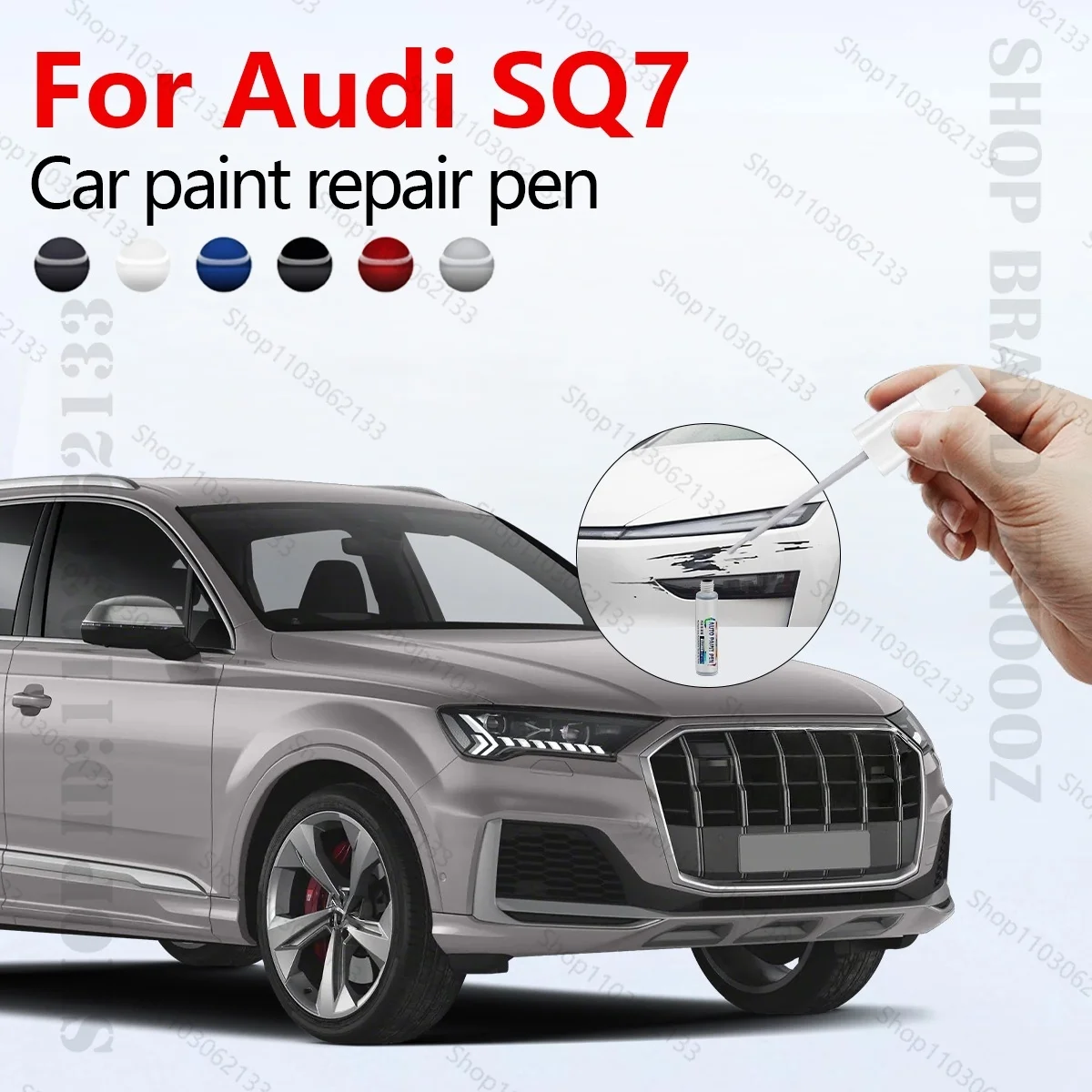 

Ручка для ремонта автомобильной краски для Audi SQ7 2016-2025 гг., аксессуары для ремонта царапин, синий LX5F, белый LC9A, красный LS3M, черный LY9T, золото