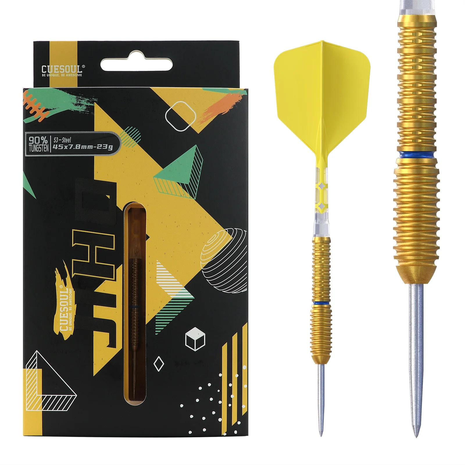 

CUESOUL JIHO S3 21/23g Steel Tip 90% Tungsten Dart Set with Titanium Coated