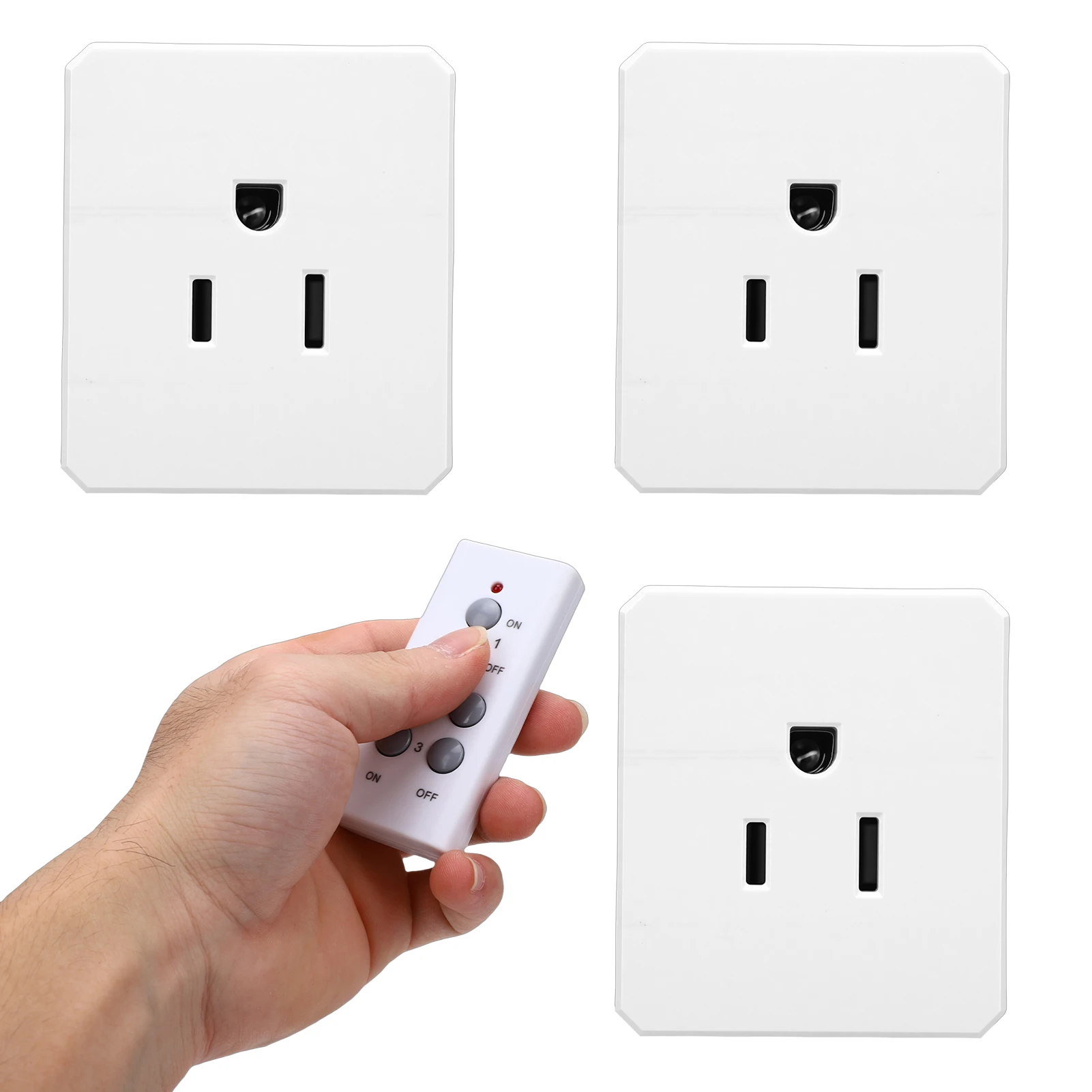 

Wireless Remote Control Outlet Plug 100FT Range 15A 1850W Indoor Smart Switch for Lights Lamps Home Appliances Energy Saving
