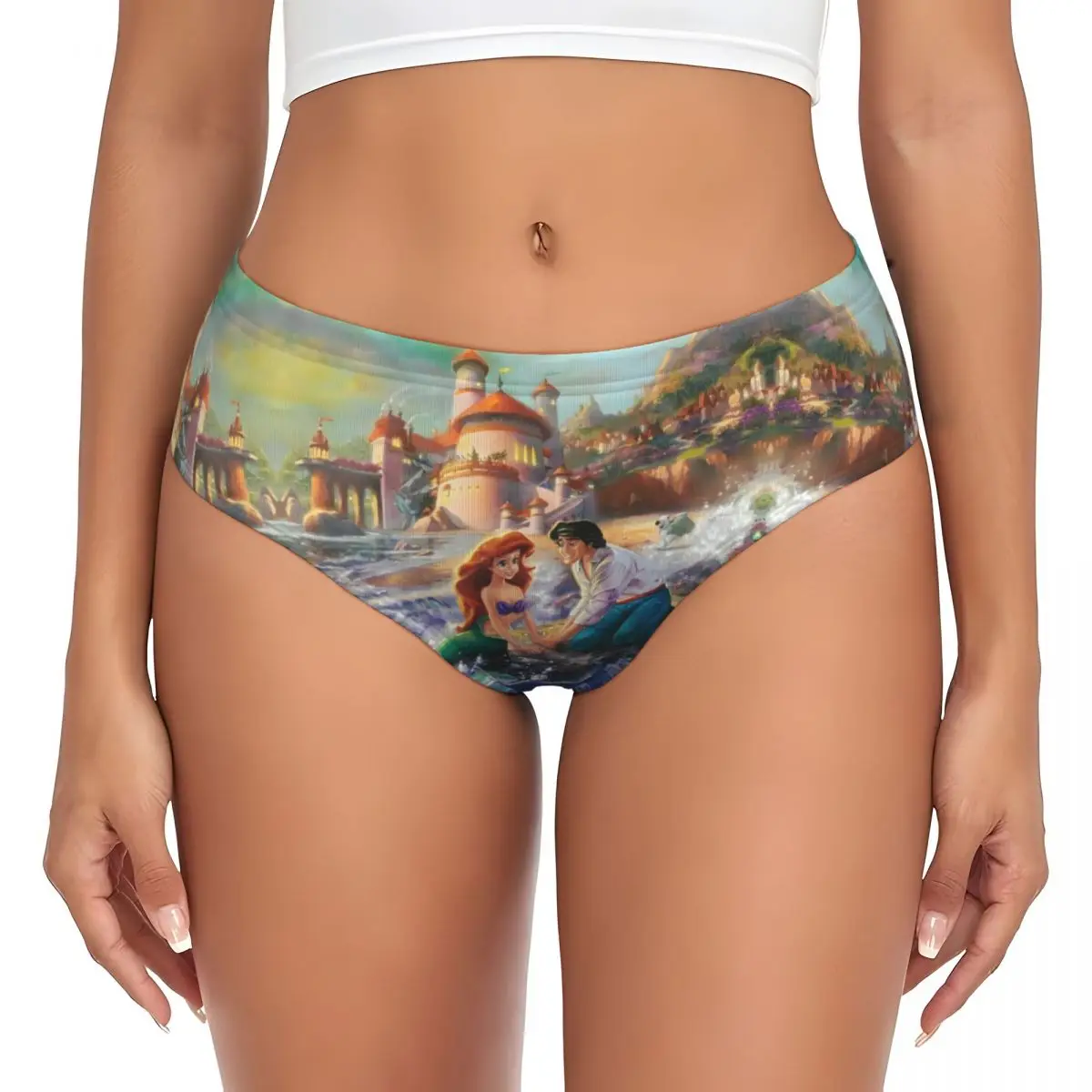 カスタムレディースリトルマーメイドマンガ映画アリエルパンティー下着女性コンフォートブリーフパンツ