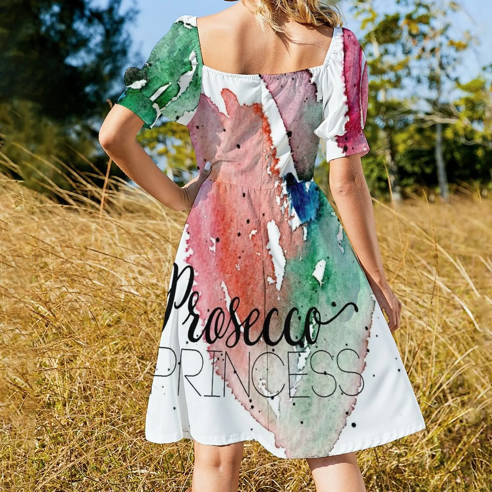 Prosecco Lover Girly Watercolor Sleeveless Dress beach dress luxury dress