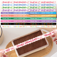 long thank you sticker Thank you long sealing label sticker for gift decoration black and white Packaging Gift Sealing stickers
