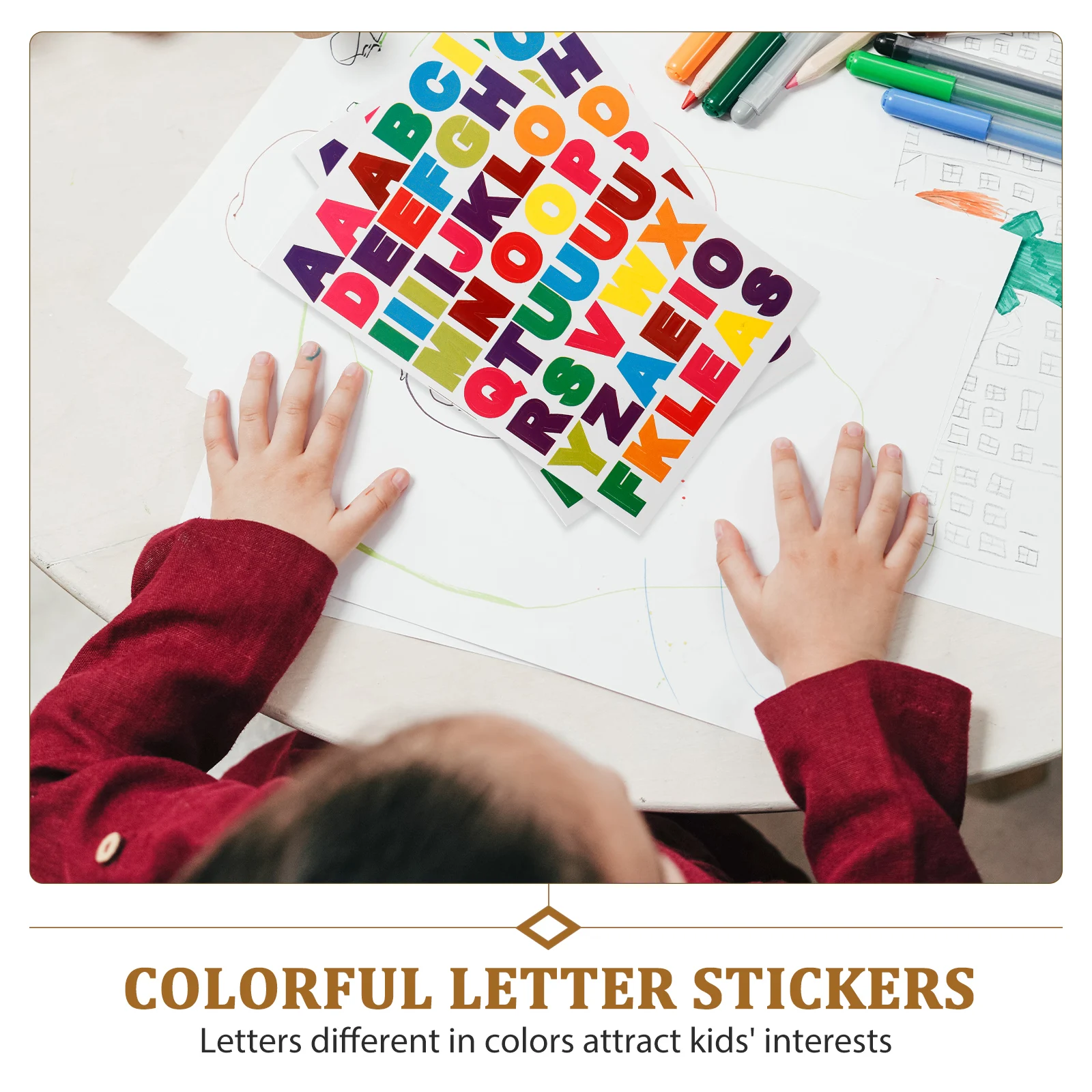 

10 Sheet Letter Stickers Stylish Journal Supplies Lettering Cartoon Kid Small Detachable
