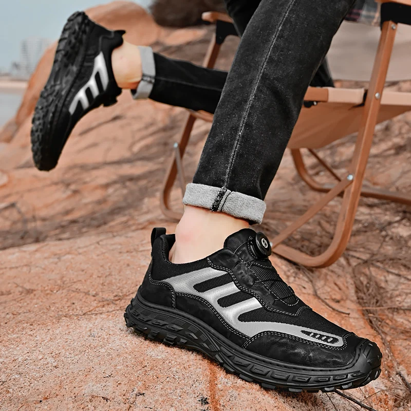 Brand Men's Shoes Comfortable Rotating Buttons Casual Shoes Men Fashion Breathable Flats For Men Sneakers Outdoor Walking Shoes