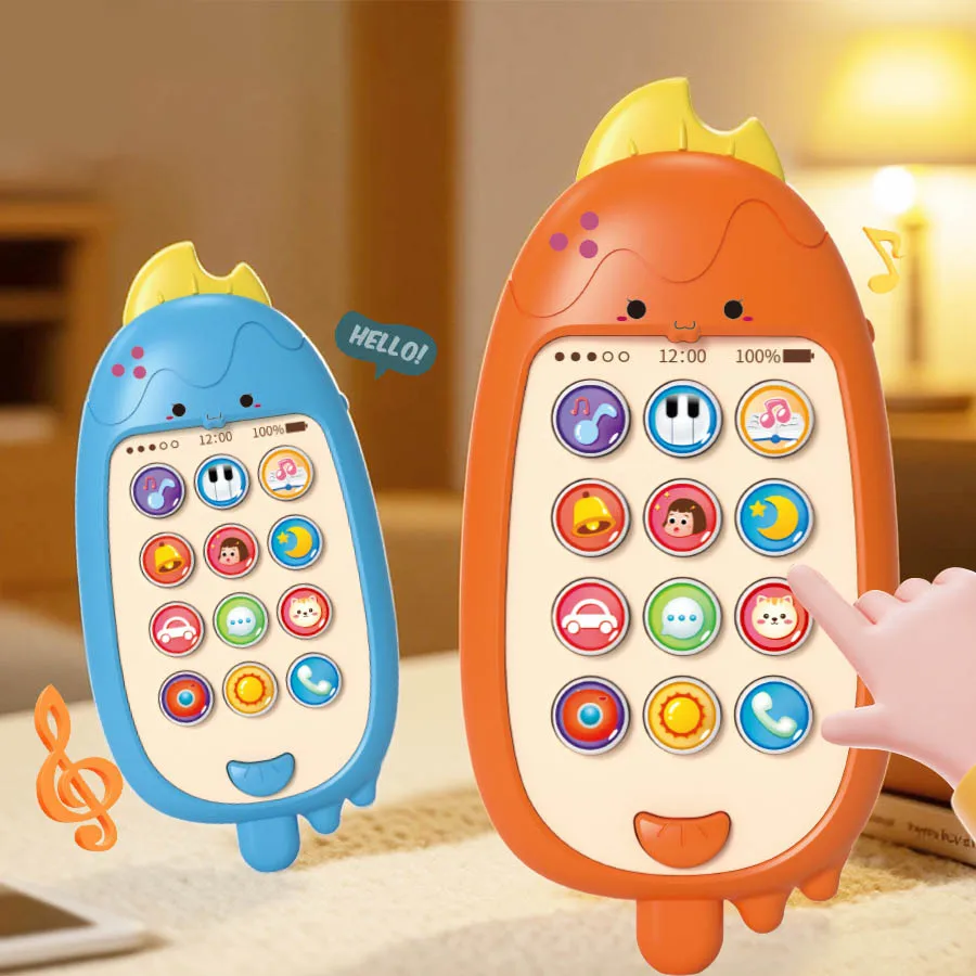 

Children Mobile Phone Toys Multifunctional Early Education Music Story Learning Ice-cream Mobile Phone Baby Puzzle Toy Gift