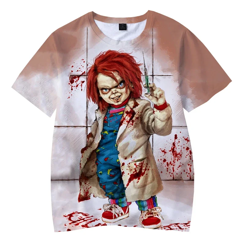 Horror Movie Kids Game Chucky 3d Printed T Shirt Boy's Casual Funny T-shirt Streetwear Tops Short Sleeve Breathbale Clothing