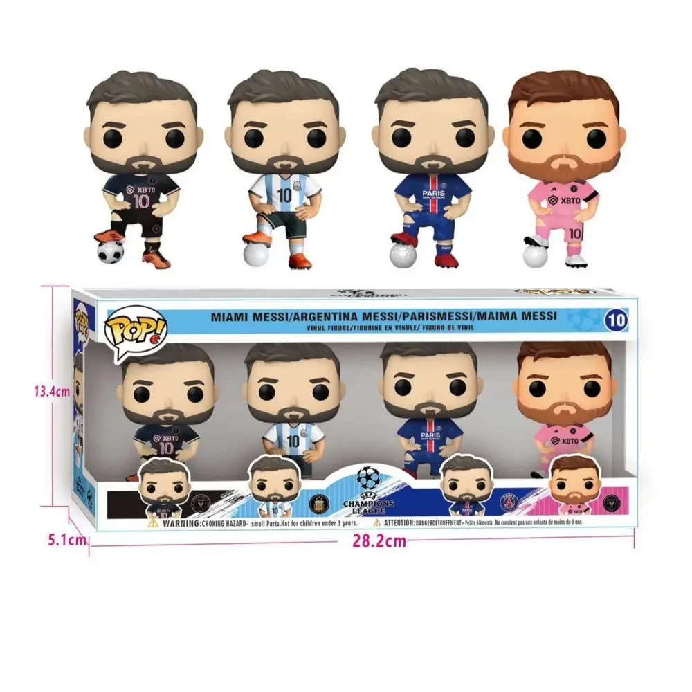 4PCS new pop football star Lionel Messi 10 Vinnie figures children decorated Christmas birthday presents