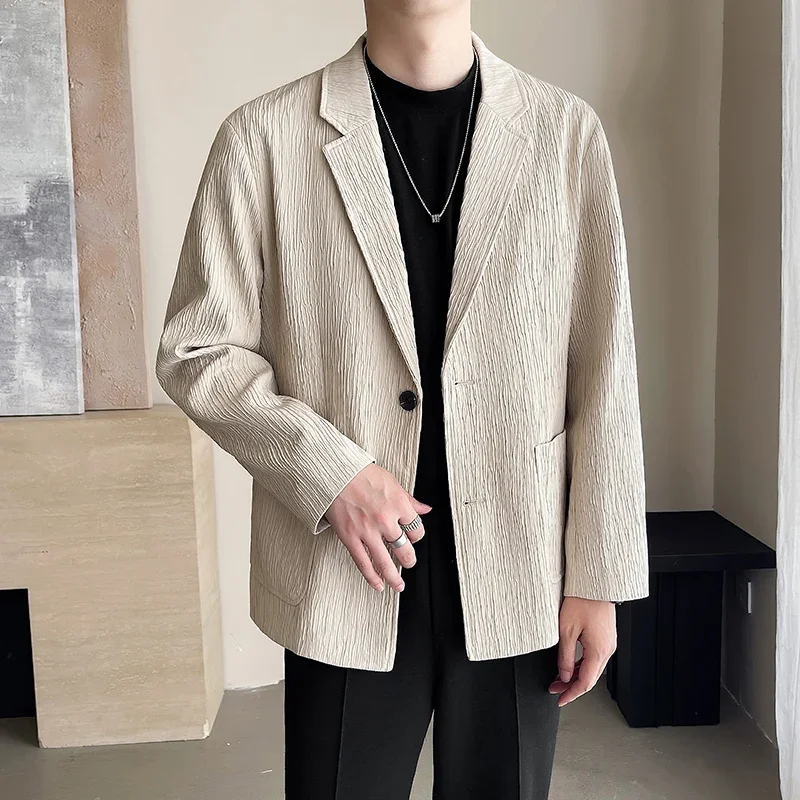 

2024 Spring Autumn Blazer Men's Fashion Versatile Loose Social Business Formal Jacket Casual Office Suit Jackets Men Clothing