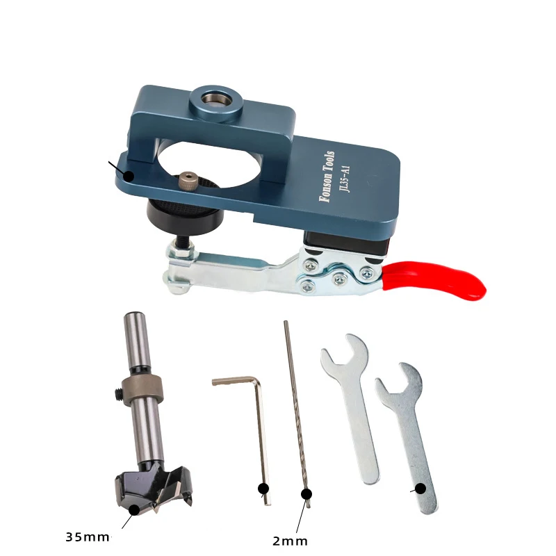목공 35mm 힌지 보링 지그 키트-숨겨진 드릴링 가이드 지그 힌지 옷장 구멍 오프너 템플릿 펀처 로케이터 도구