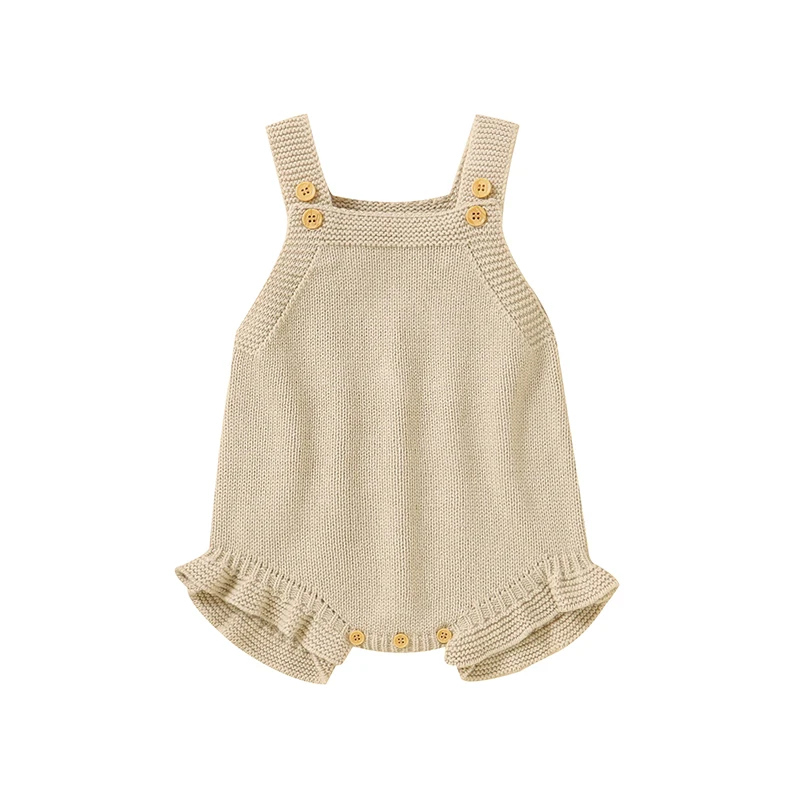 Neugeborenen Baby Mädchen Bodys Solide Ärmelloses Strick Kleinkind Onesie Overalls Ein Stück Mode Kinder Kleidung 0-18m