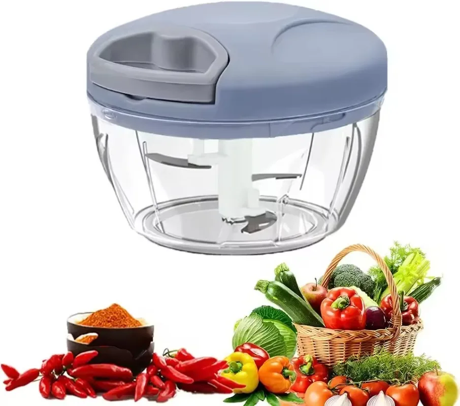 500/900ML Garlic Chopper Manual Rotate Vegetable Cutter Chopper Slicer Fruit Garlic Crusher Kitchen Gadget Blenders Meat Grinder