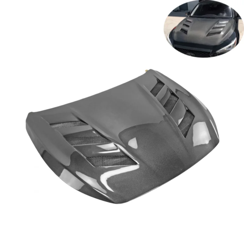 غطاء محرك السيارة ذو فتحات تهوية من ألياف الكربون لغطاء محرك إنفينيتي Q50 V37
