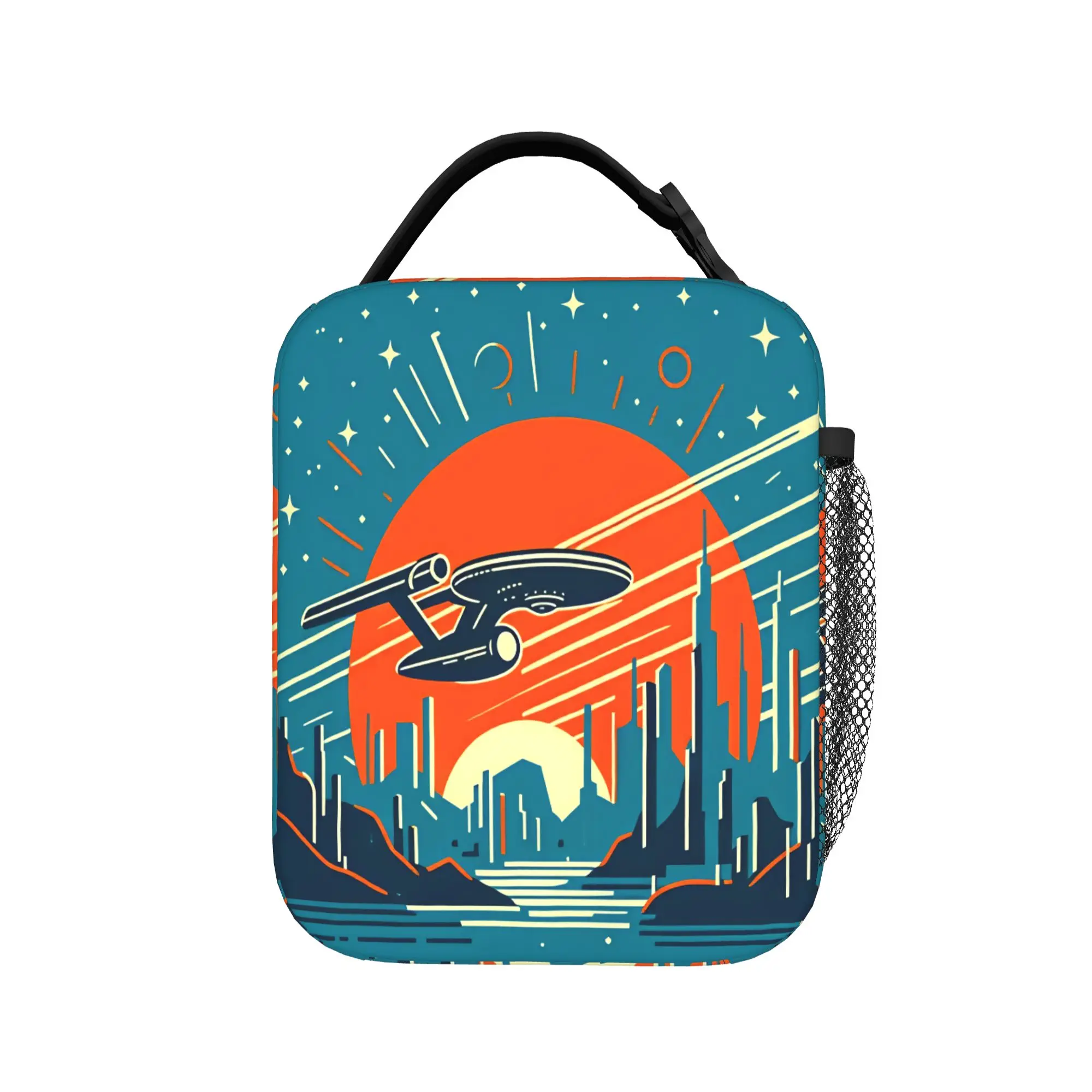 S-Star T-Trek Ship Movie  Lunch Bag School Lunch Box For Girls Aesthetic Print Thermal Lunch Bags Waterproof Portable Cooler Bag