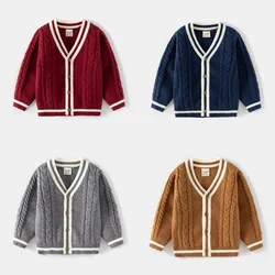 Baby Boys Girls Cardigan Sweater Autumn School Toddler Knitwear Outerwear Korean Style Cotton Jacket Tops Children's Clothing