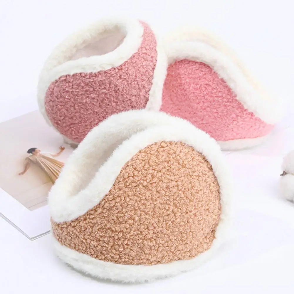 Unisex Warm Fur Earmuffs para Homens Mulheres Patchwork Cor Elastic Bonito Inverno Earmuffs Espessado Plush Warmer Ear Covers para Caminhadas