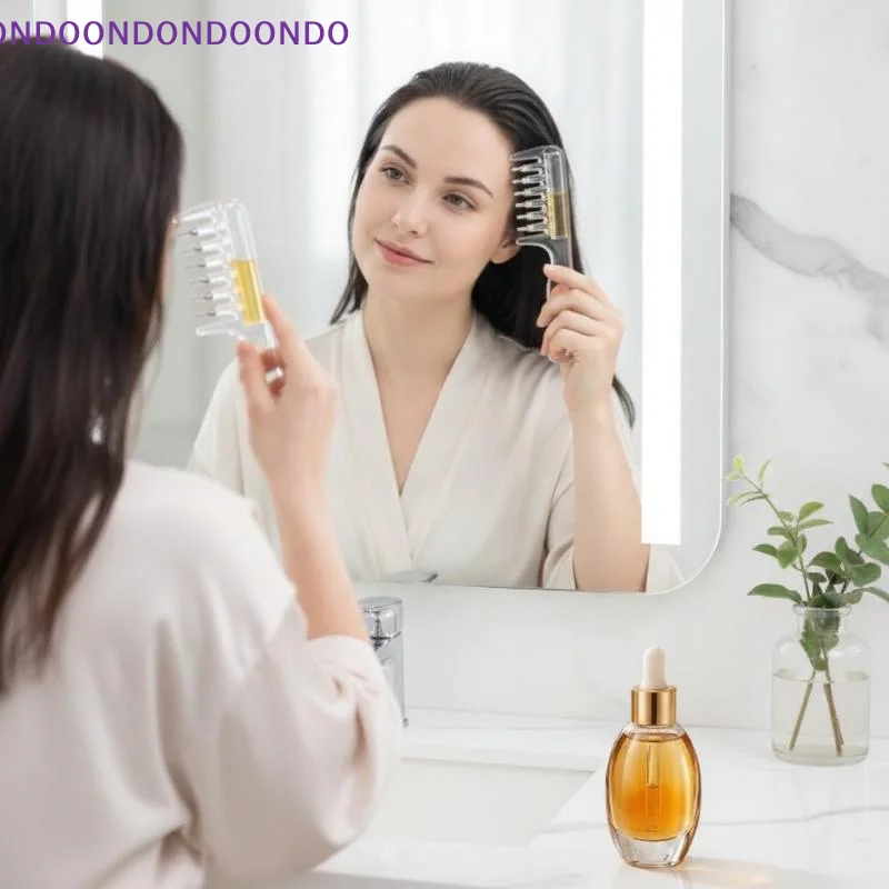 Hair Oil Applicator Comb Scalp Massage Roller Comb Visible Liquid Storage Hair Root Oil Apply Tool For Home Hair Care Treatment