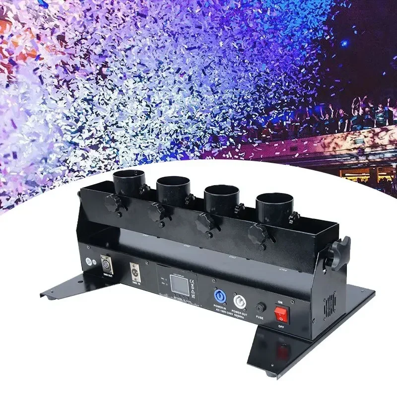 Celebration paper 4 heads Confetti Launcher Machine DMX Controlled Dry Ice Cannon for Wedding & Birthday Parties