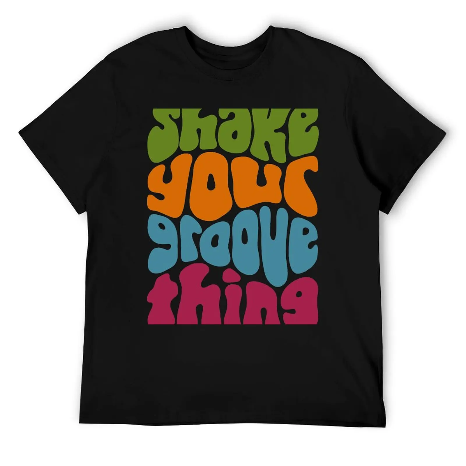 Shake Your Groove Thing Retro Word Art camiseta hombre algodón hombre camiseta gráfica