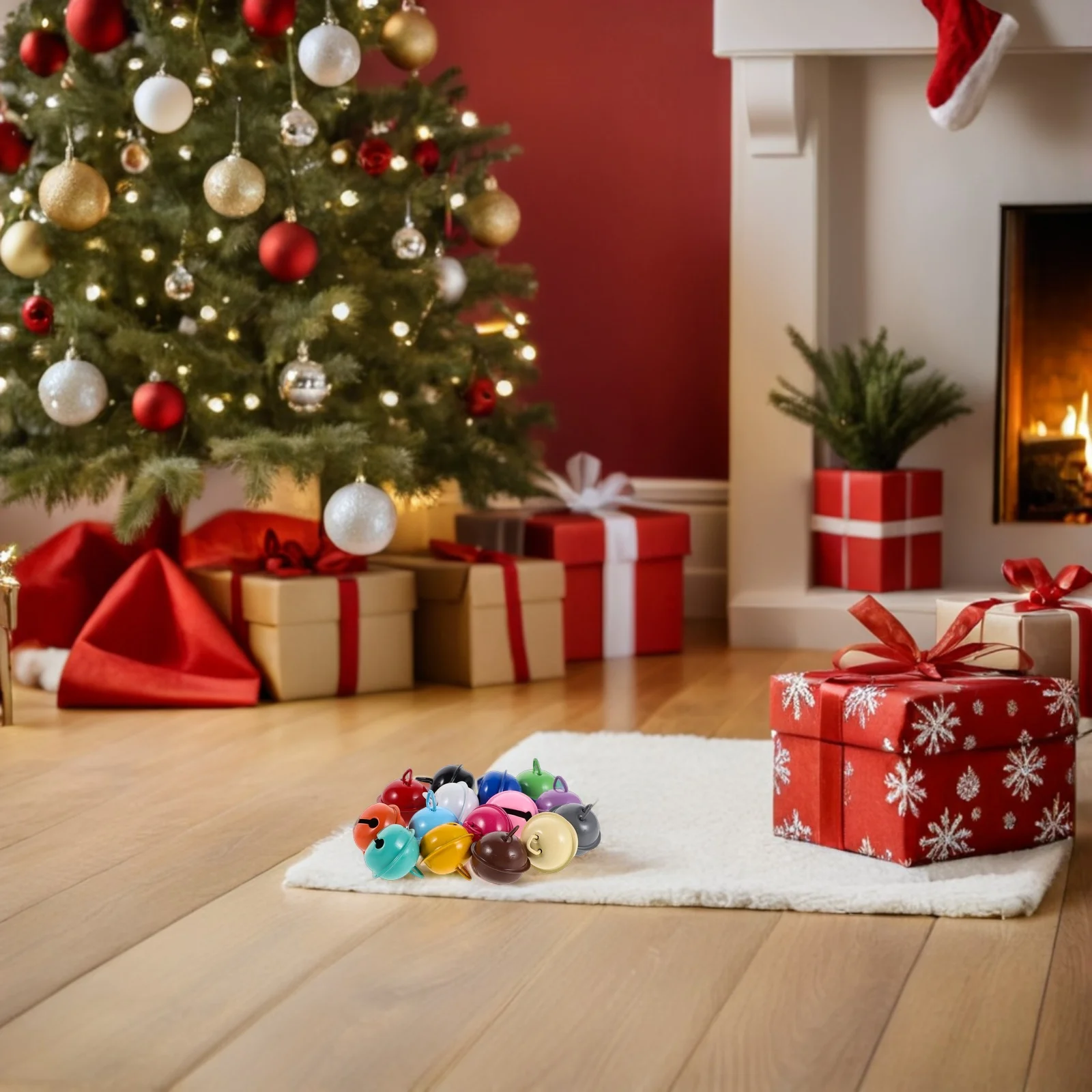 

100Pcs Pet Bells Colorful Candy Tone Mini for Collar Training Holiday Decorations Cat Dog Pendant Charms