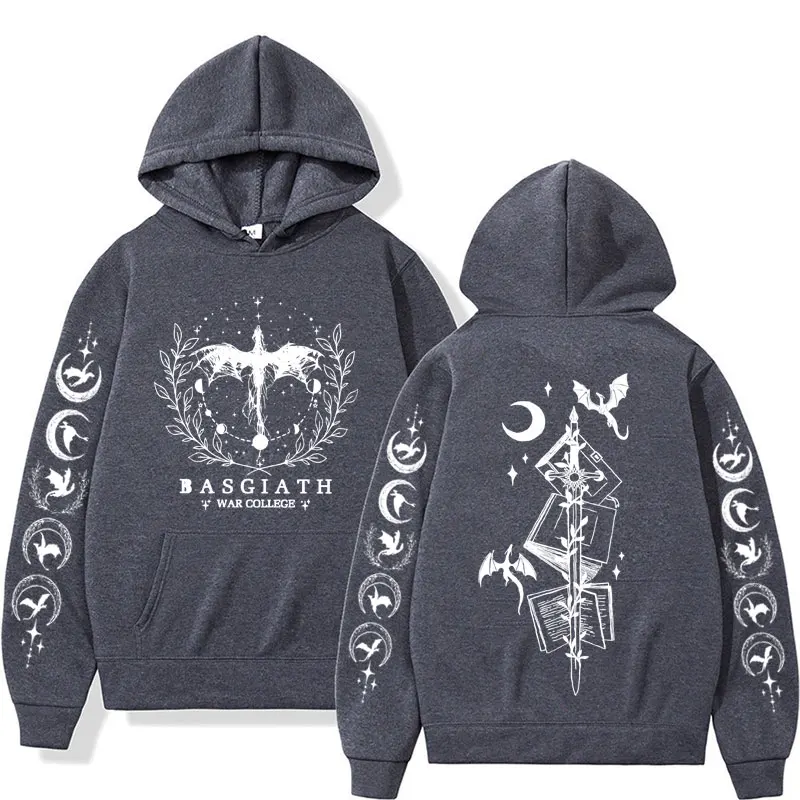 Basgiath War College Double Sided Hoodie Fourth Wings Men Women Fashion Gothic Y2k Sweatshirt Casual Pullover Hoodies Streetwear