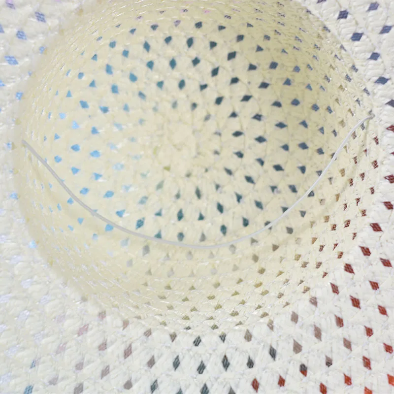 Kids Girls Large Wide Brim Straw Woven Sun Protection Beach Hat Colorful Pompom Ball Summer Floppy Bucket Cap Portable Handbag image 5