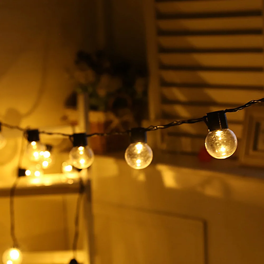 Retro Solar String Lights Globe Fairy String Light Garland Street Wedding Bulb Solar Lamp for Outdoor Garden