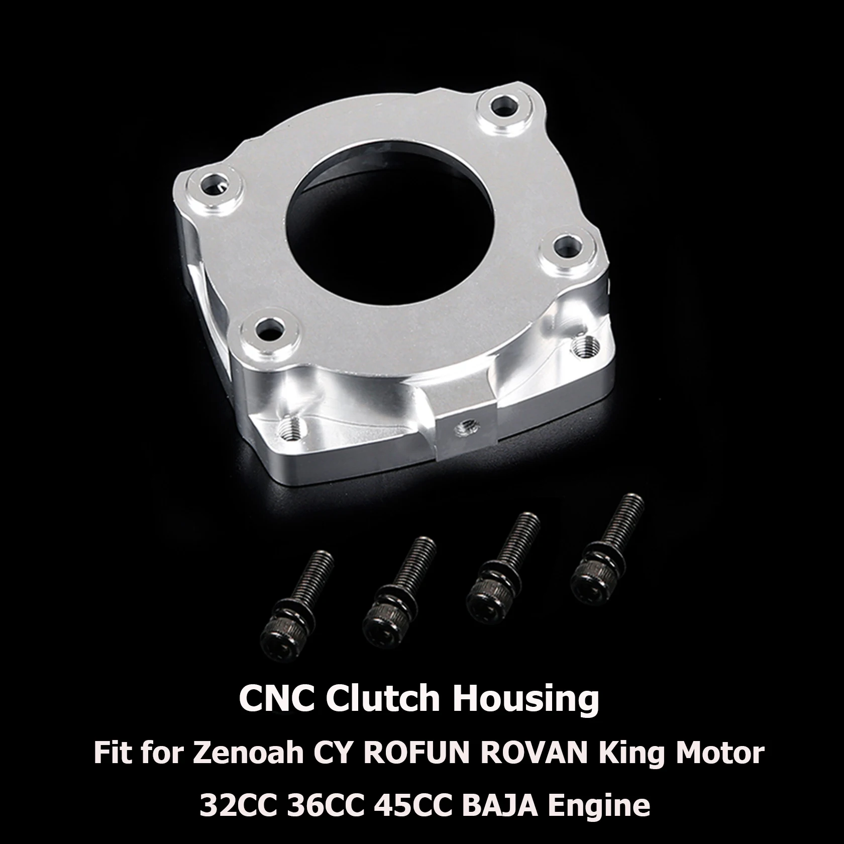 Boîtier ou carter d'embrayage de moteur à 4 boulons, 23CC ~ 45CC, pour 1/5 Hpi Rofun Km Rovan Baja Losi 5ive-T DBXL MCD FG GoPed Redcat, pièces