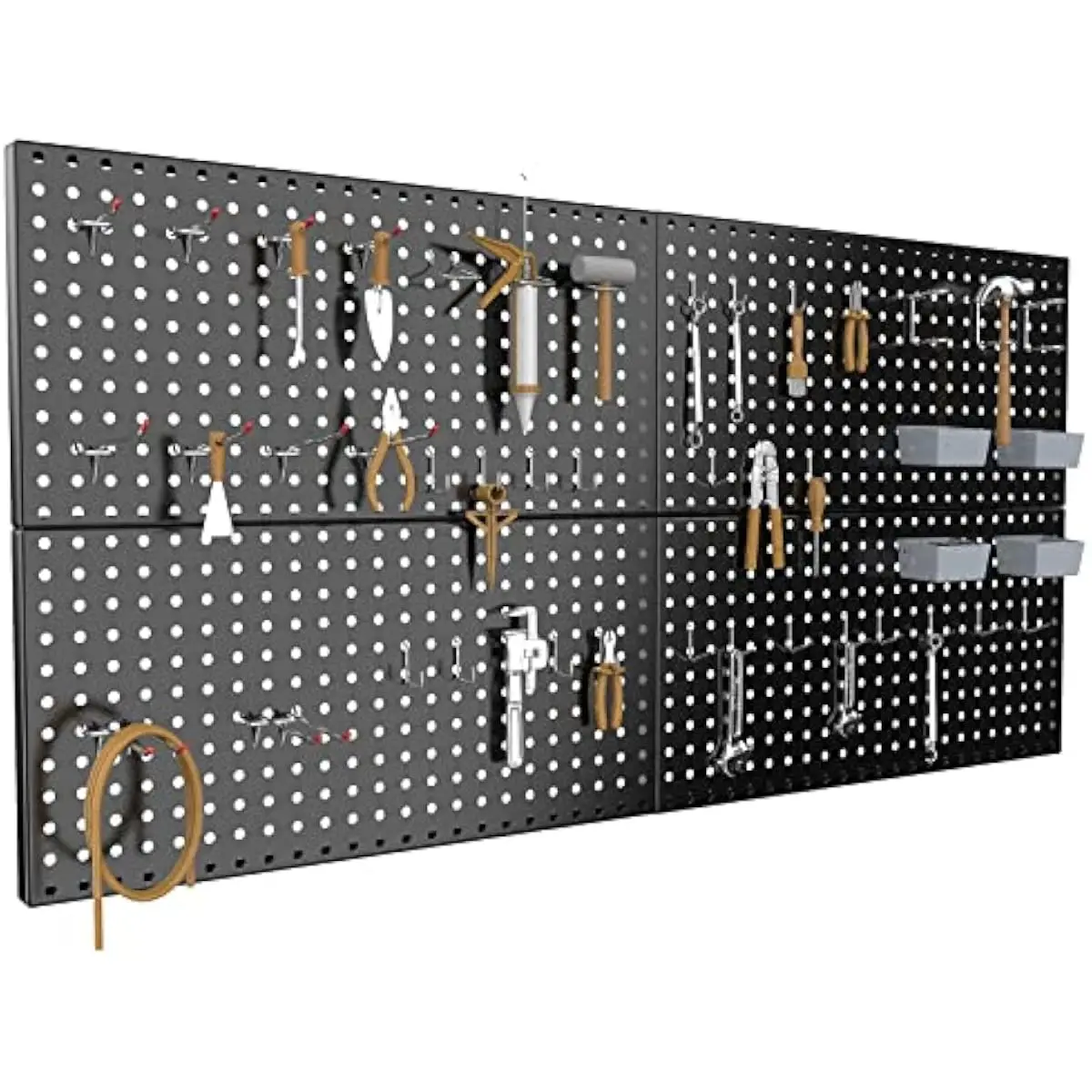 4 ft x 2 ft heavy-duty steel pegboard wall system — rust-resistant powder-coated surface, reinforced corners, compatible with st