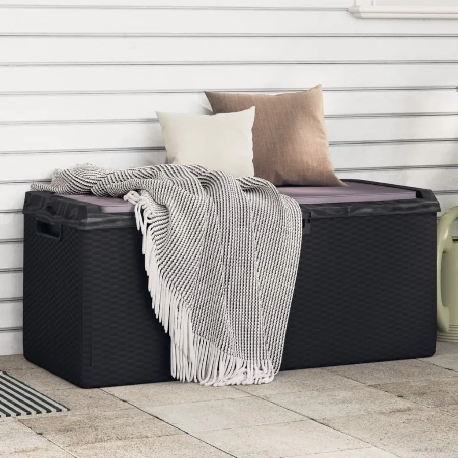 

Patio Storage Box with Seat Cushion Anthracite 92.5 gal PP