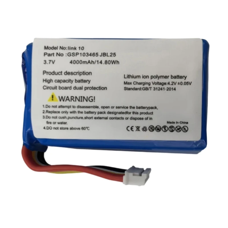 100% High quality Original GSP103465 4000mAh Speaker Battery For JBL Link 10 Loudspeaker Bluetooth Batteries Fast Shipping+Tools