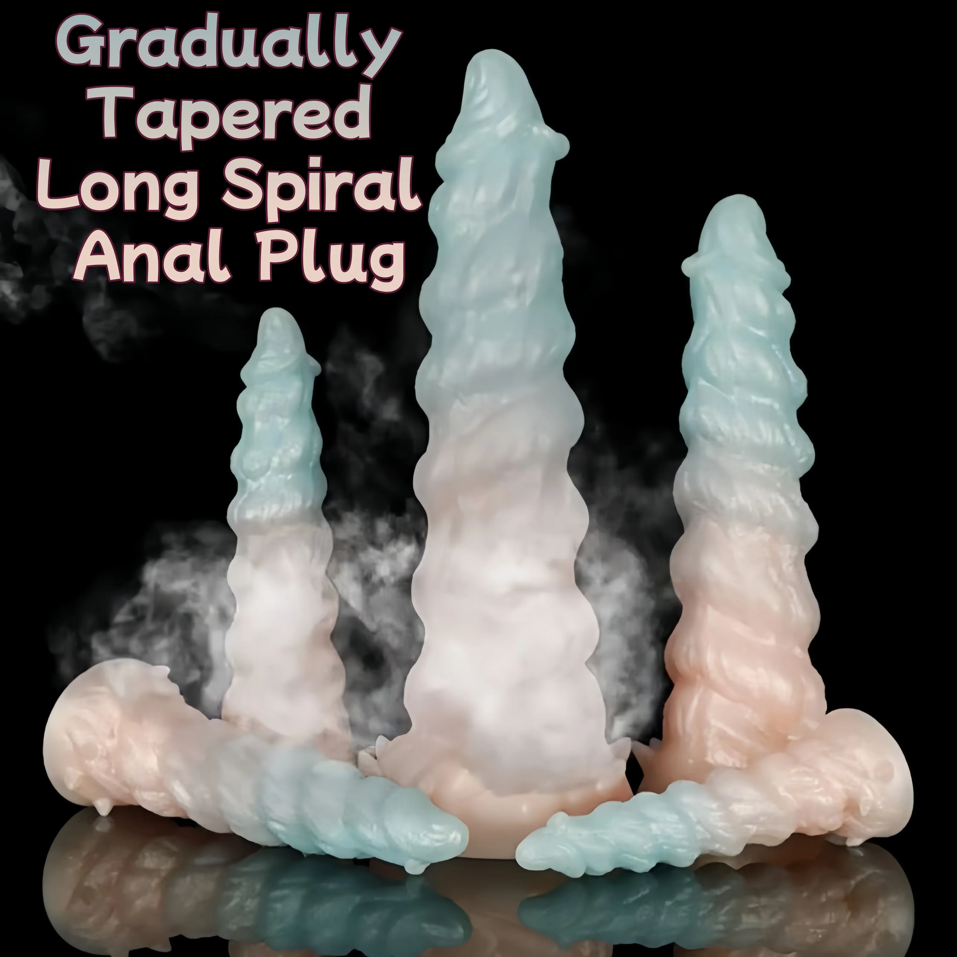 اضافية كبيرة السائل سيليكون برج نمط طويل دوامة الشرج المكونات الموسعة دسار الشرج موسع جهاز تدليك للبروستاتا للجنسين لعبة الجنس + 18