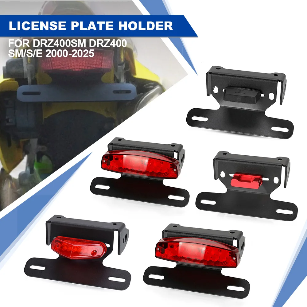 

For SUZUKI DRZ400SM DRZ 400 SM/S/E 2000-2025 Motorcycle Accessories Tail Tidy Rear License Plate Holder With Led Light DR-Z400