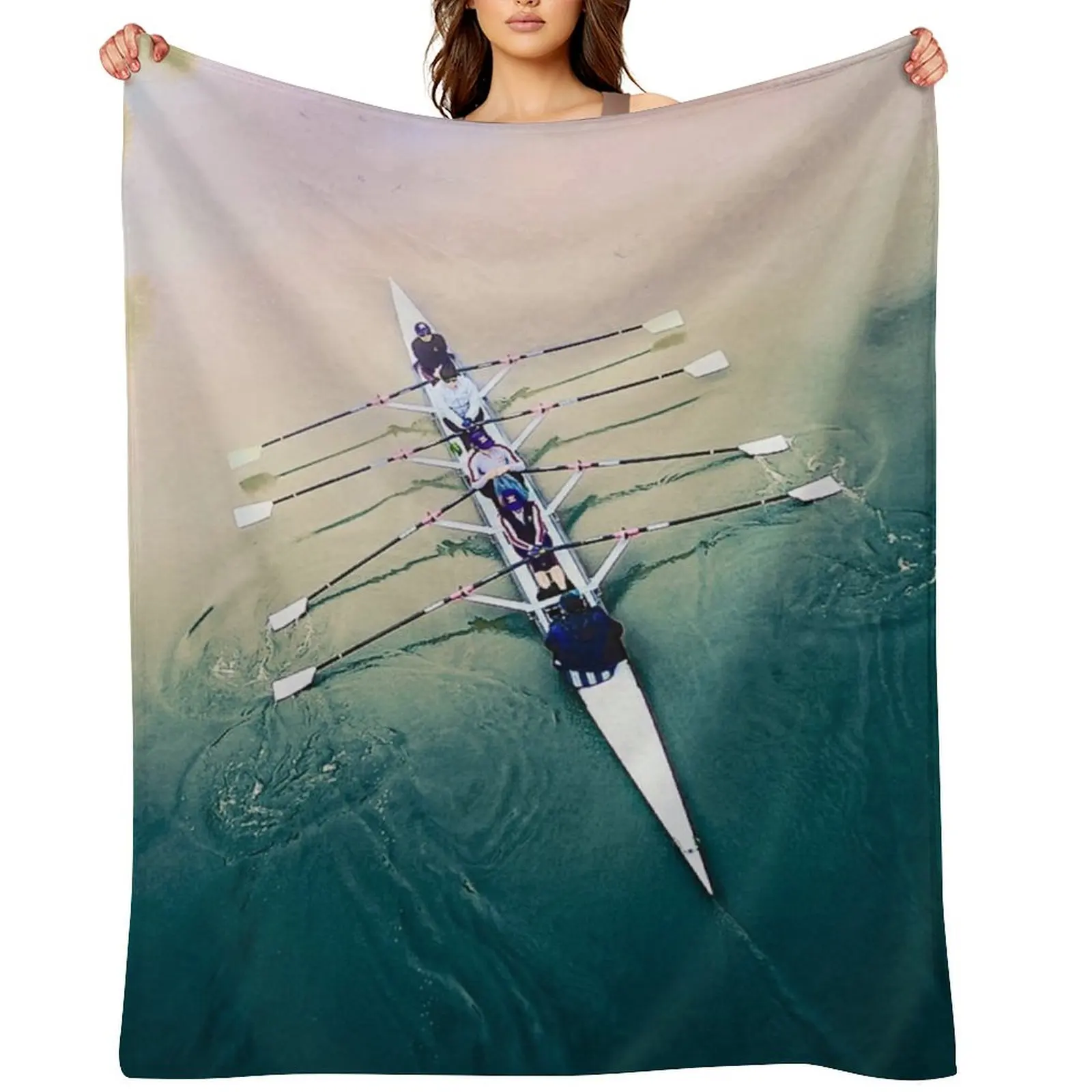 

Rowers Rowing Color Throw Blanket Thin Luxury Soft Plaid Camping Blankets