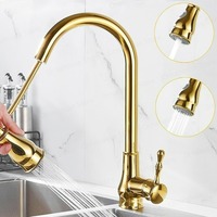 Pull-out Rotating Kitchen Faucet 360° Swivel Modern Brass Tap Hot Cold Water Mixer Crane Single Handle Deck Mounted Taps