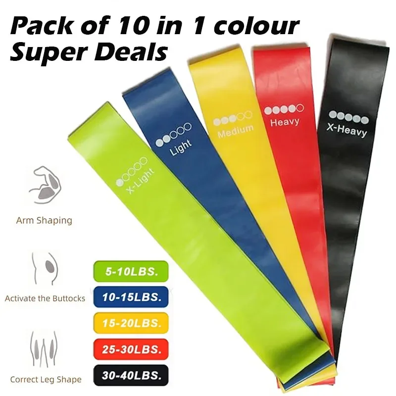 

Resistance Loop Exercise Bands 10 pcs Super sale price Physical Therapy Yoga Elastic Bands for Stretching Strength Training