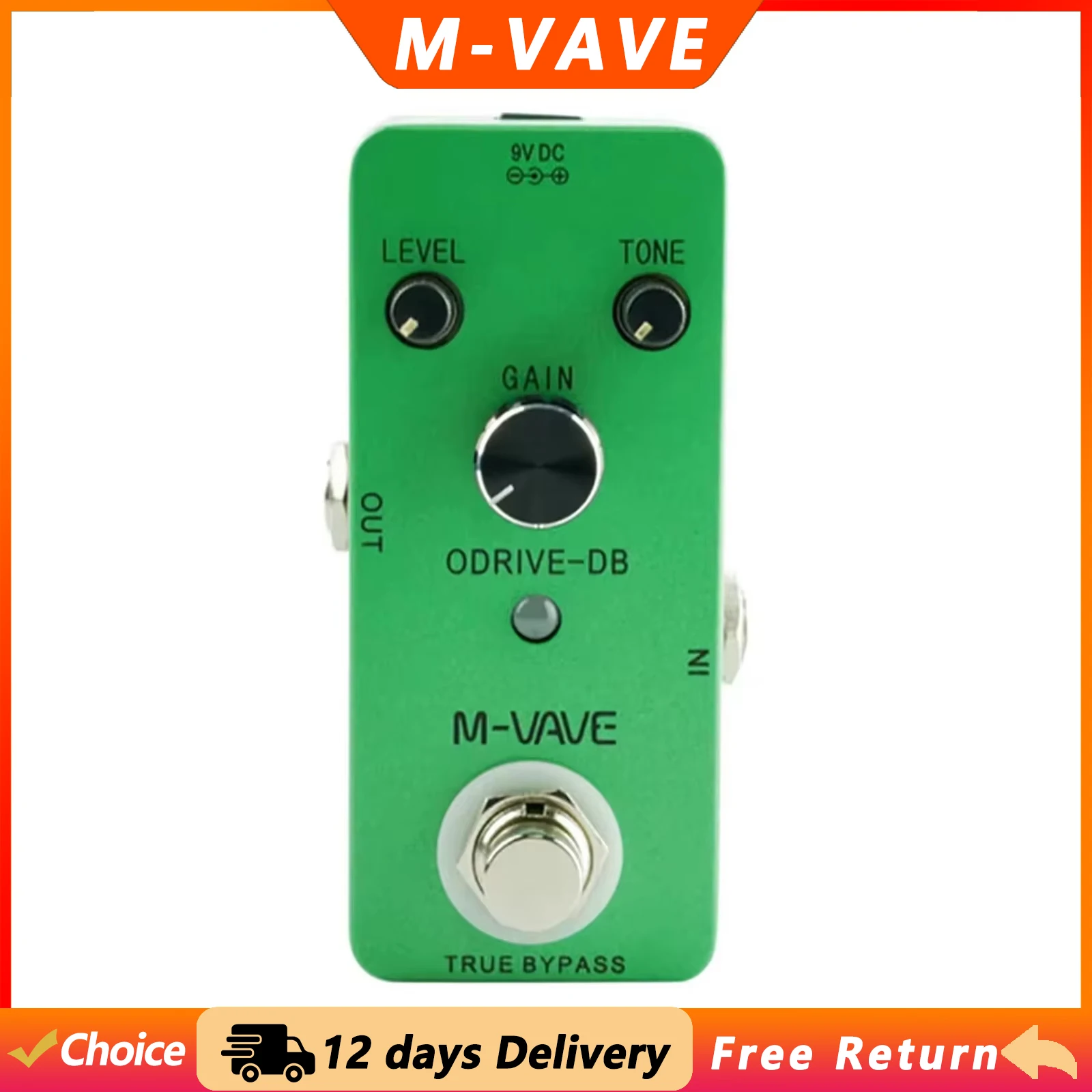M-VAVE Overdrive-DB Guitar Overdrive Effect Pedal Analog Overdrive True Bypass Pedal Electric Guitar Parts & Accessories