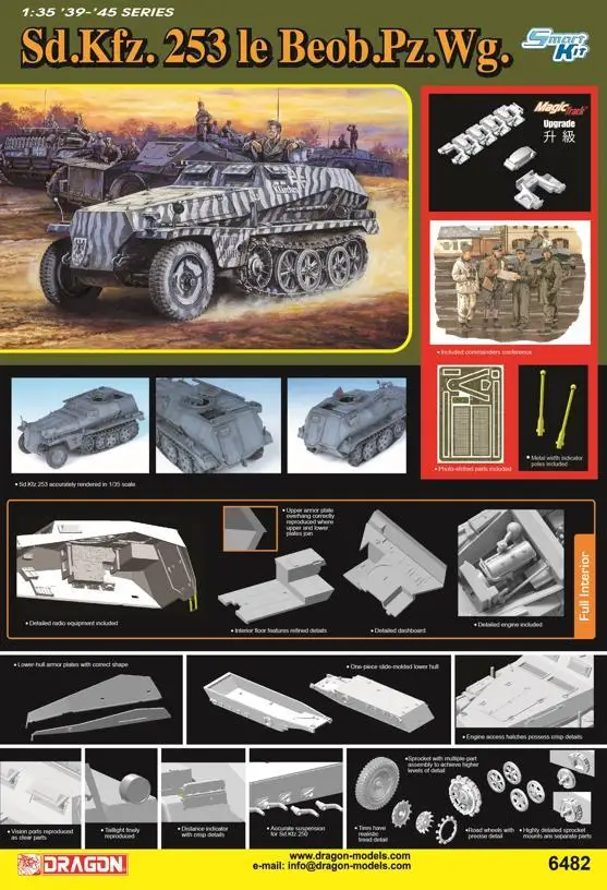 

Dragon Models 6482 1/35 Scale Sd.Kf. 253 le Beob.Pz.Wg. Plastic Model Kit