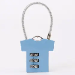 Creative T-shirt Shape Password Lock Mini Cute Steel Wire Padlock for Suitcase Luggage Cupboard Cabinet Locker Security Lock