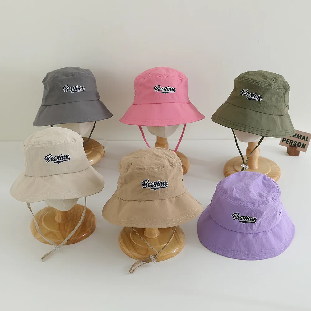 

Baby Cotton Bucket Hat New Children Quick Drying Thin Sunscreen Caps Boys Girls Outdoor Panama Hat Summer Beach Fishing Hat