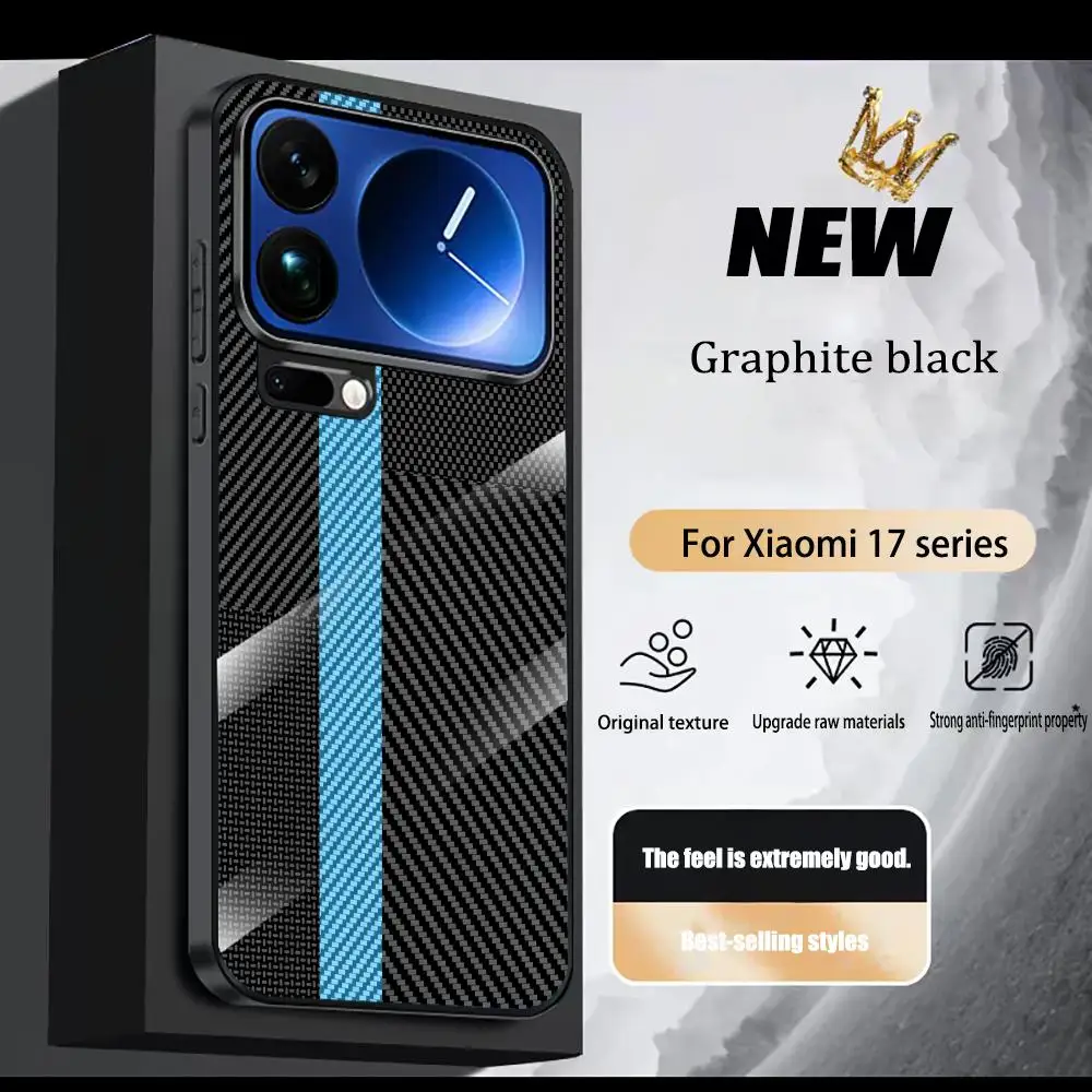 Blue striped black Phone case Fashion High-end glass phone case for Xiaomi 17/15/14/13/12 T Ultra Pro Lite 12s 12x MI11 MI11i