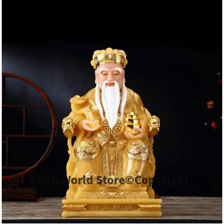 Southeast Asia HOME Shrine efficacious Patron saint Ornamental God Da Bo Gong FU DE ZHENG SHEN jade wealth GOD FENG SHUI statue