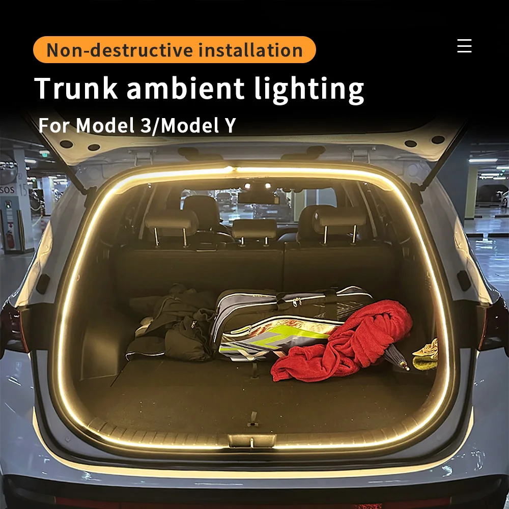 

Rear Trunk Light for Tesla Model 3 Model Y 2021 2022 2023 Bright LED Silicone Light Yellow White Proposal Decor Accessories