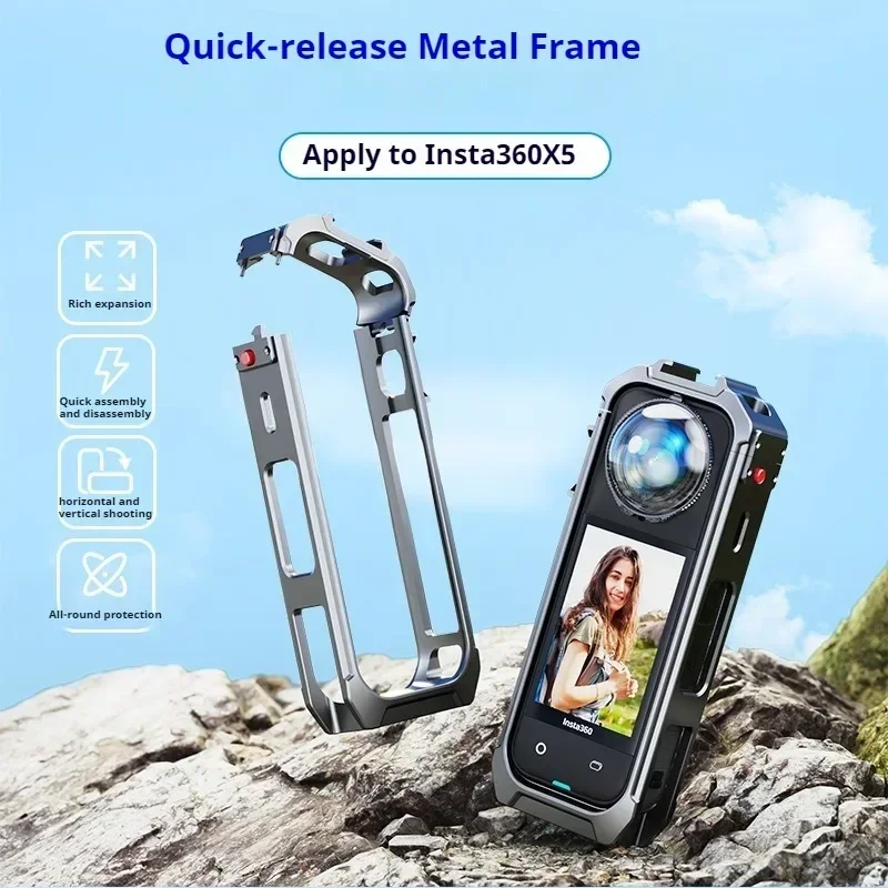 

Metal Frame Aluminum Alloy for Insta360 X5 Sports Camera Metal Bezel Protective Bezel Accessories