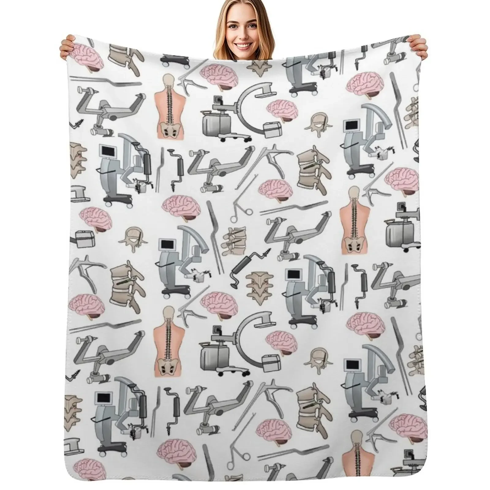 

neurosurgery Throw Blanket Bed linens Nap Soft Plush Plaid cosplay anime Blanket