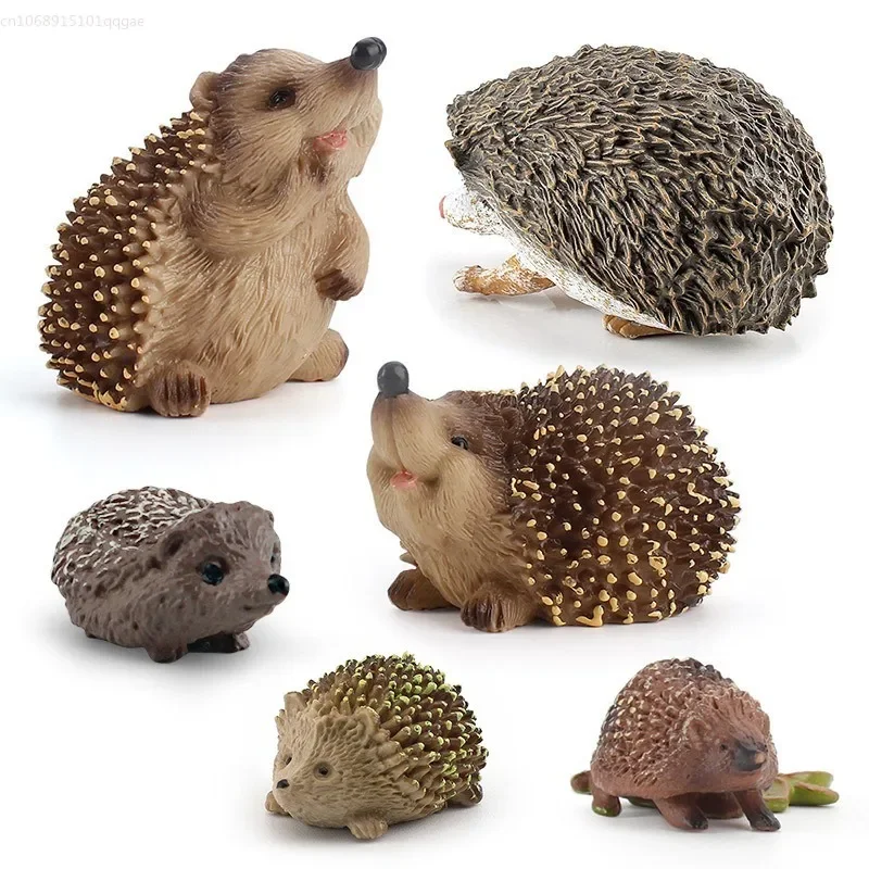 1pcs Cute Action Solid Simulation Hedgehog Wild Animal Model Small Hedgehog Jungle Sandbox Ornaments Kids Gift Home Decor