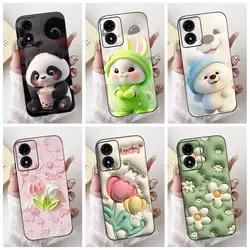 For Motorola Moto G04 Case Moto G04s Cute Rabbit Panda Cartoon Cover Soft TPU Phone Case For Motorola G04s G 04 MotoG04 S Fundas