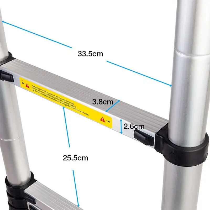 Escalera telescópica de aluminio, escalón recto telescópico, plegable, estable, 3,8 m, multiusos, Industrial, novedad